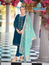 Pulkari By Mrudangi Pure Velvelt With Embroidered & Sequence Work Top With Bottom Dupatta Onlione Wholesale